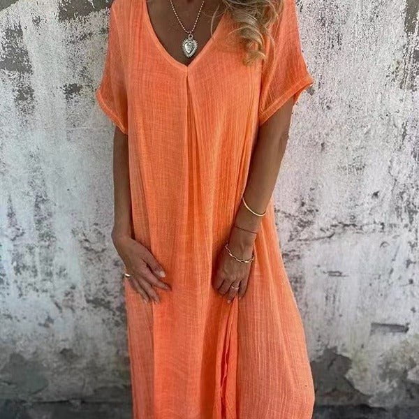 Naia™ – Robe en V en coton et lin