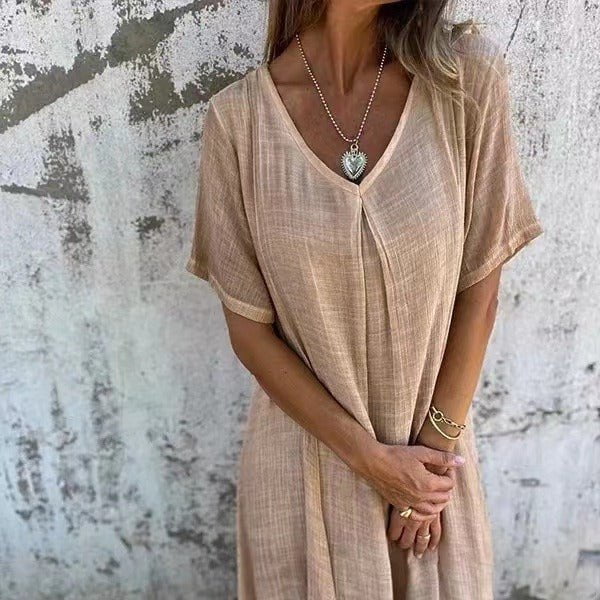 Naia™ – Robe en V en coton et lin
