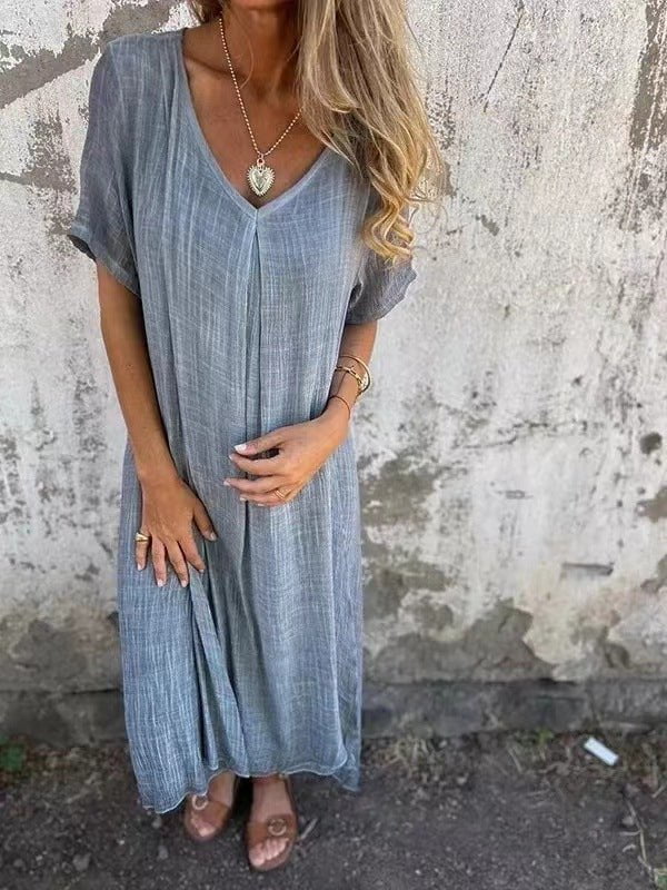 Naia™ – Robe en V en coton et lin