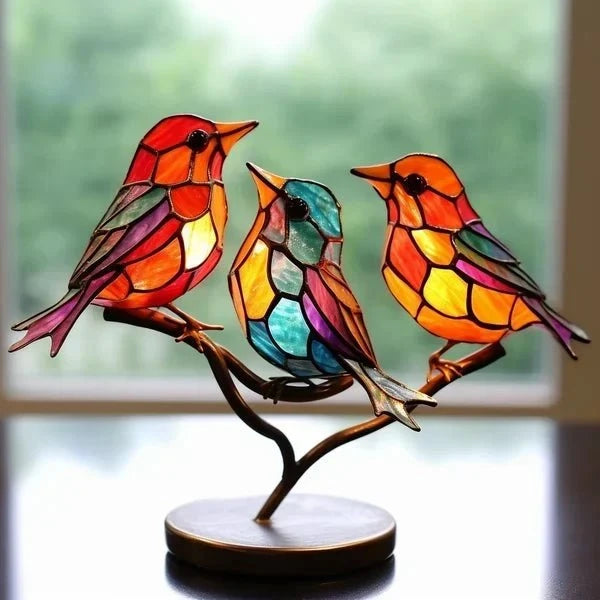 Birdy - Oiseaux En Verre Coloré Pour Une Décoration Intérieure Raffinée