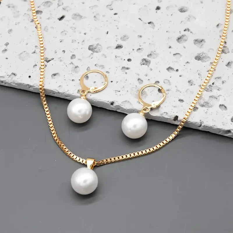 Golden Grace™ – Parure de Bijoux Perle & Or 18K