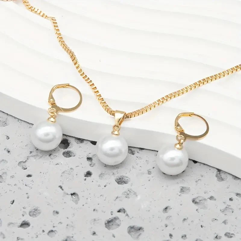 Golden Grace™ – Parure de Bijoux Perle & Or 18K