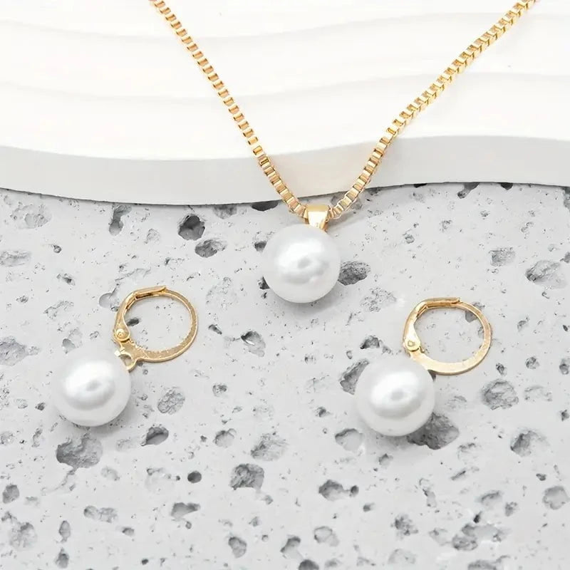 Golden Grace™ – Parure de Bijoux Perle & Or 18K