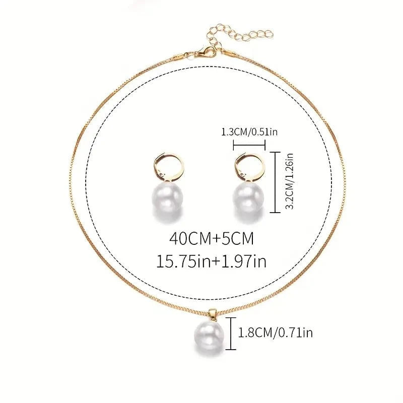 Golden Grace™ – Parure de Bijoux Perle & Or 18K