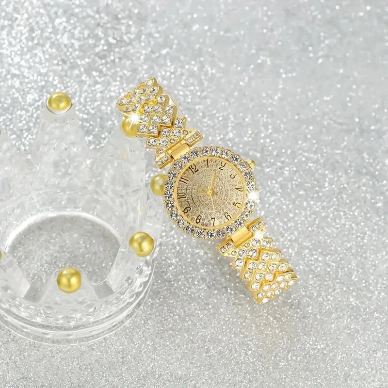 Luxe Radiance™ – Coffret Montre & Bracelets Dorés 18K