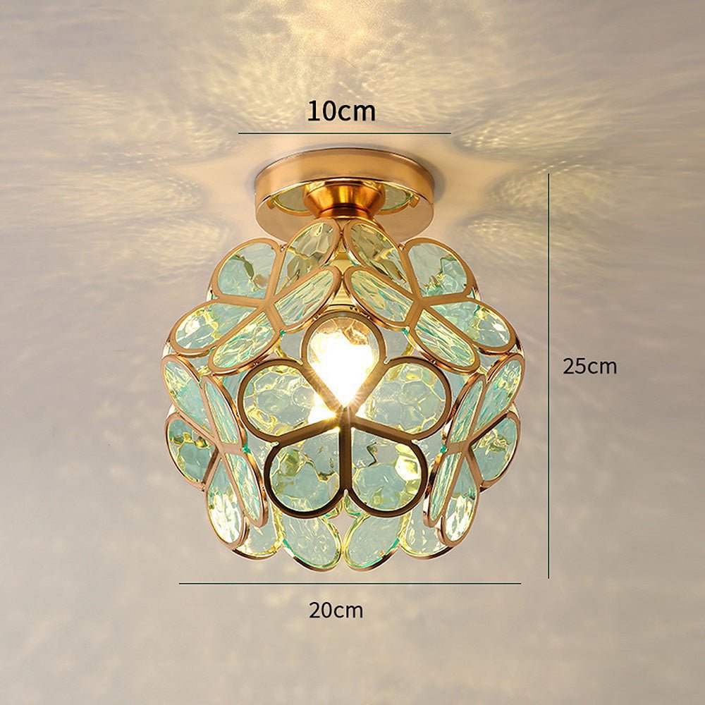 Plafonnier artisanal Flowers Style – Verre soufflé à la main, création unique de mon atelier