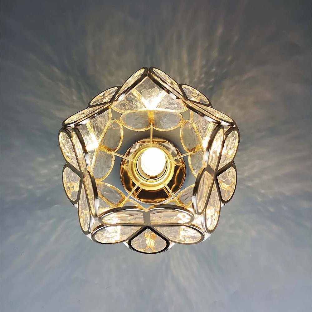 Plafonnier artisanal Flowers Style – Verre soufflé à la main, création unique de mon atelier