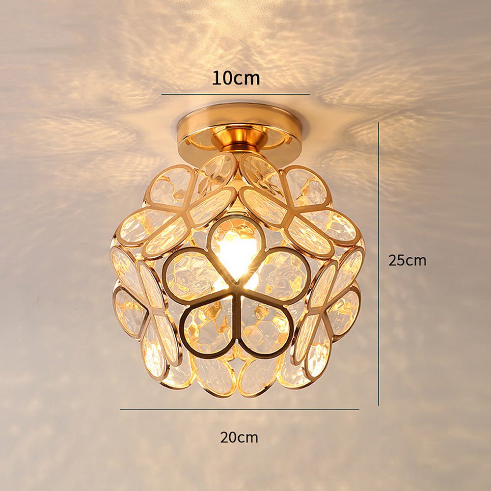 Plafonnier artisanal Flowers Style – Verre soufflé à la main, création unique de mon atelier
