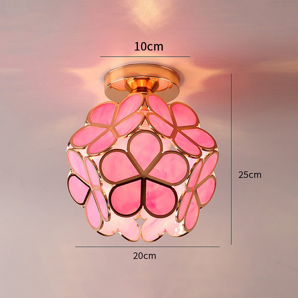 Plafonnier artisanal Flowers Style – Verre soufflé à la main, création unique de mon atelier