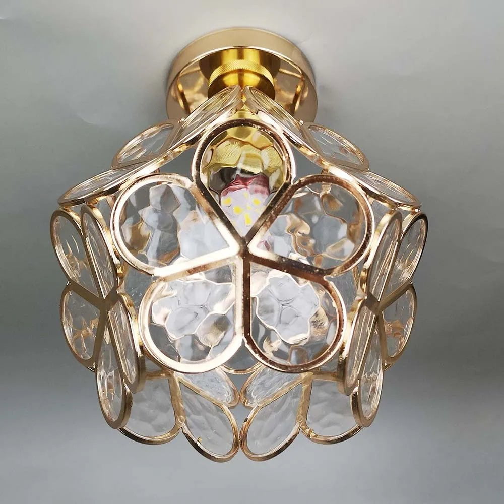 Plafonnier artisanal Flowers Style – Verre soufflé à la main, création unique de mon atelier