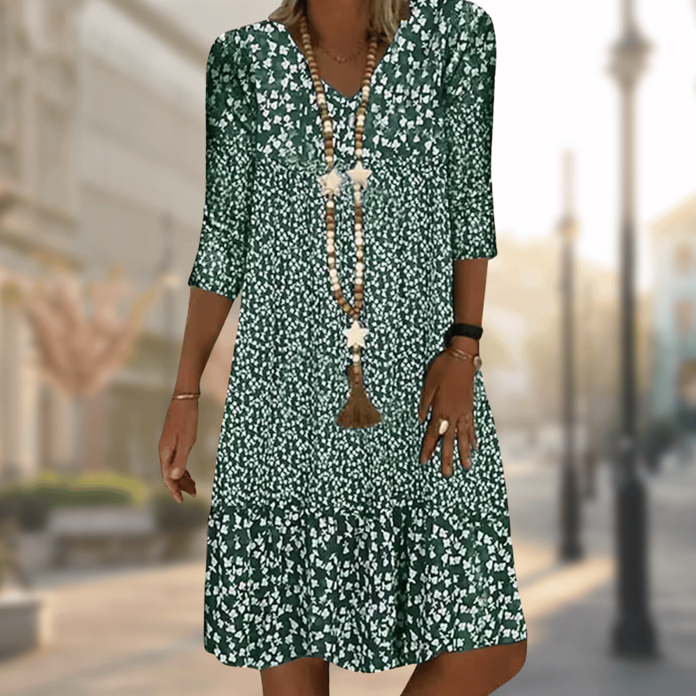 Naila | Robe Élégante À Imprimé - Verona Botique
