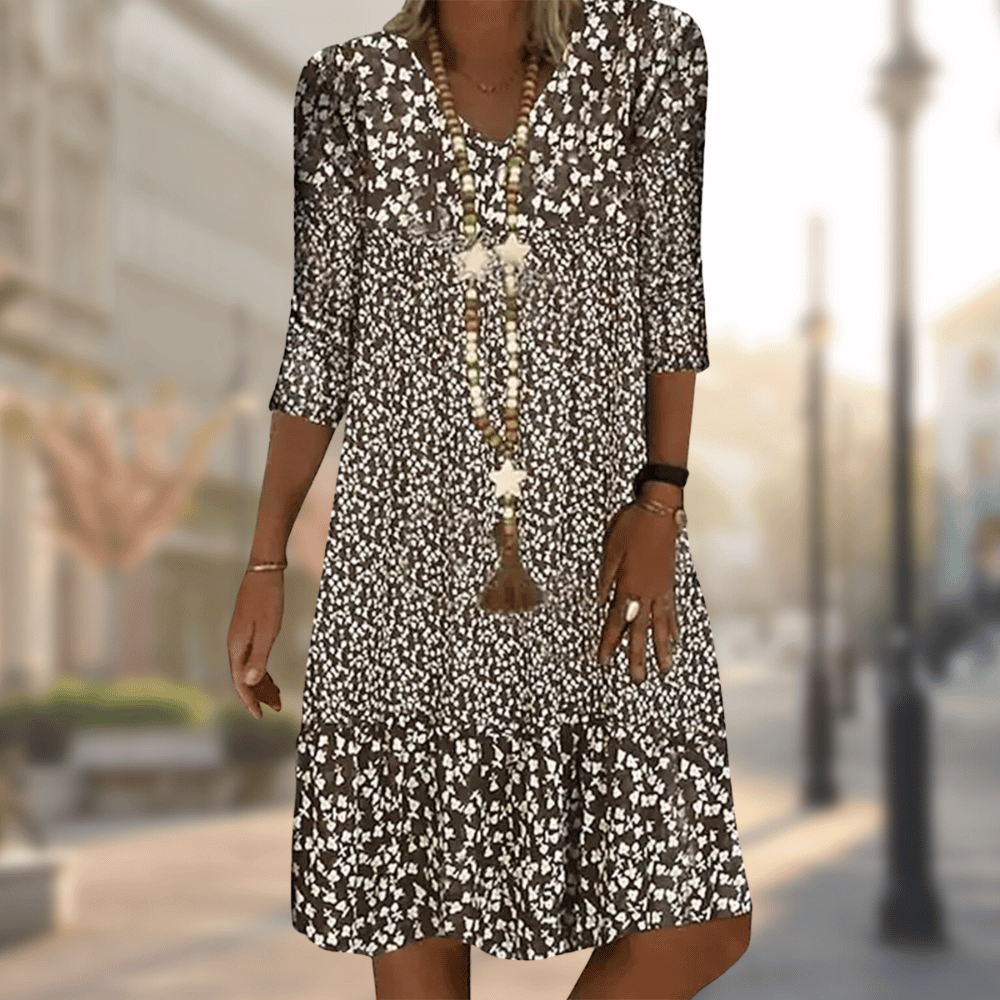 Naila | Robe Élégante À Imprimé - Verona Botique