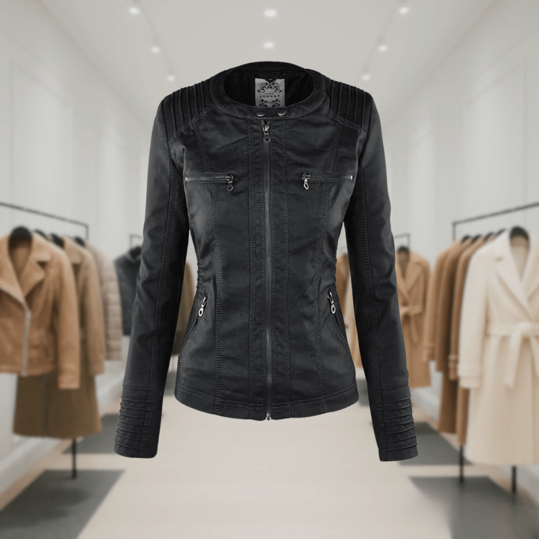 Odessa | Veste En Cuir Imperméable À Capuche - Verona Botique