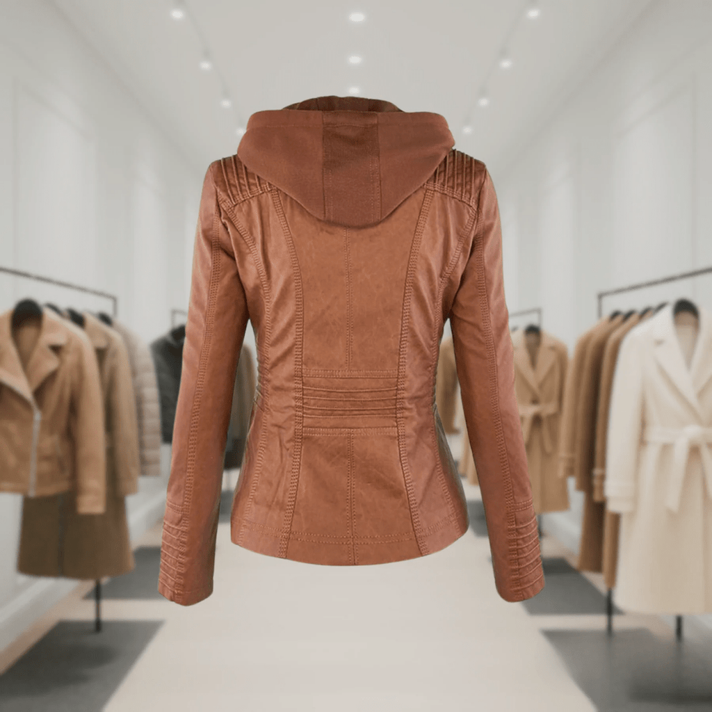 Odessa | Veste En Cuir Imperméable À Capuche - Verona Botique