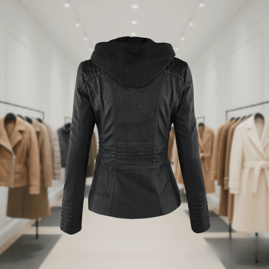 Odessa | Veste En Cuir Imperméable À Capuche - Verona Botique