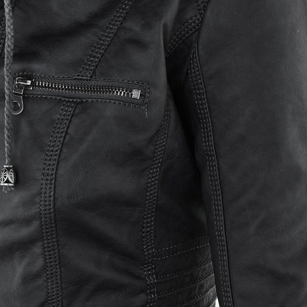 Odessa | Veste En Cuir Imperméable À Capuche - Verona Botique