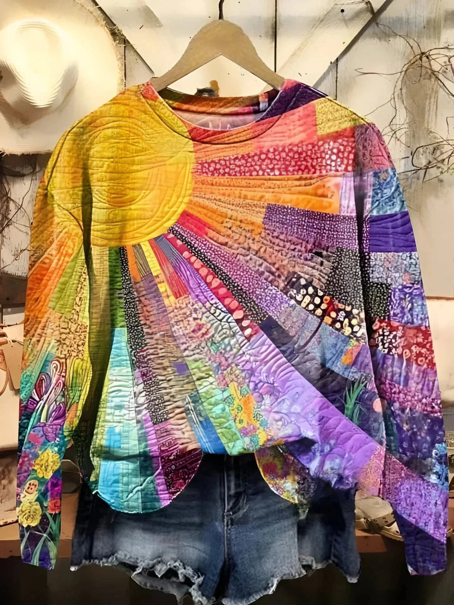 Quirine | Sweat Coloré Collage de Soleil - Verona Botique