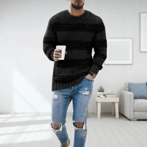Rafael | Pull Rayé En Grosse Maille - Verona Botique