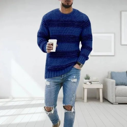 Rafael | Pull Rayé En Grosse Maille - Verona Botique
