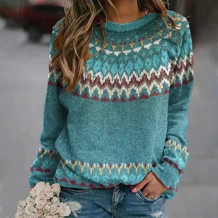 Regina | Pull Motif Vague Rétro - Verona Botique