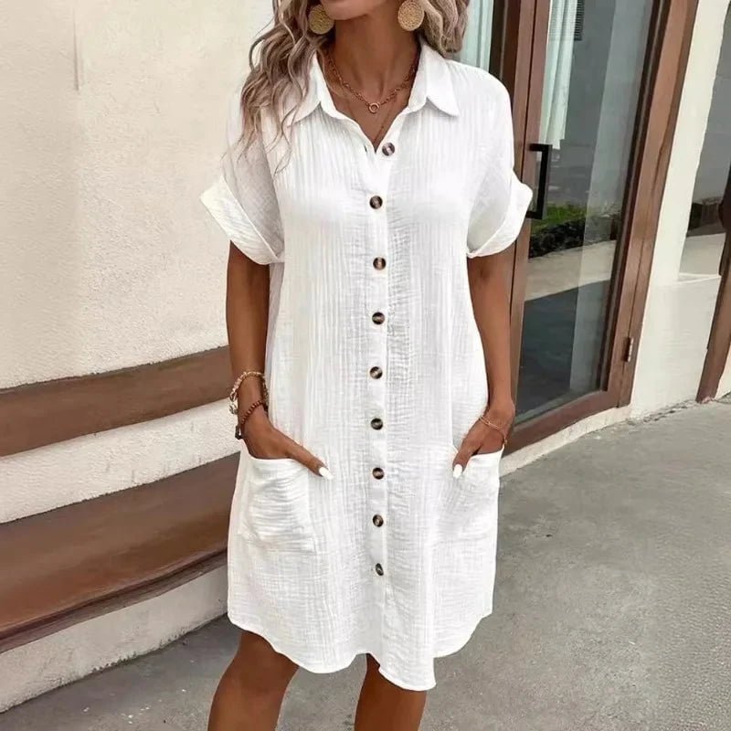 Robe Boutonnée Louna – L’Essentiel d’Été, Simple et Élégante - Verona Botique
