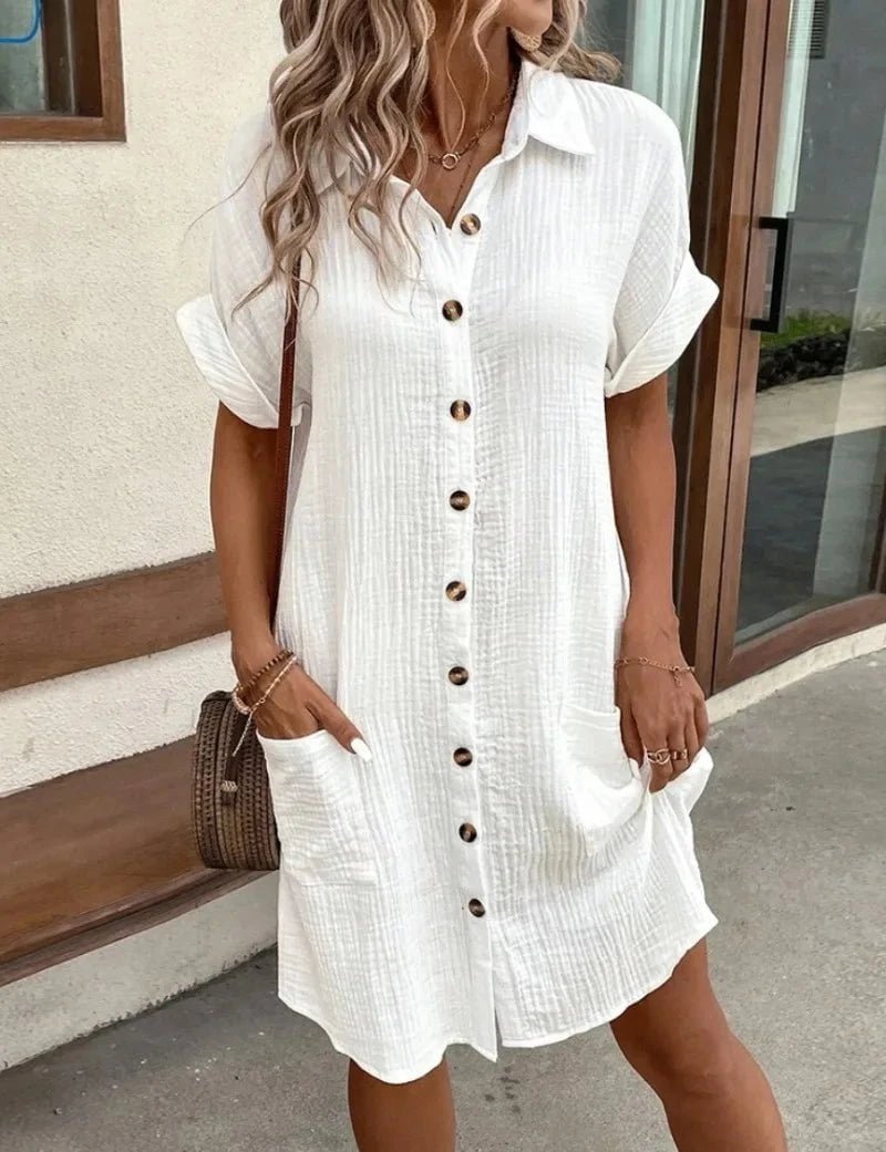 Robe Boutonnée Louna – L’Essentiel d’Été, Simple et Élégante - Verona Botique