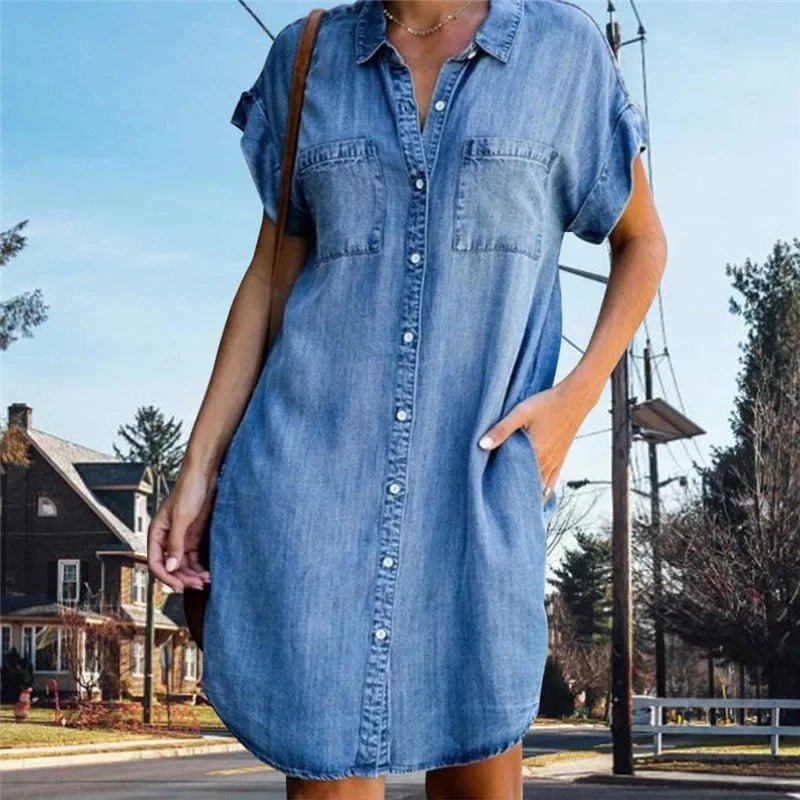 Robe Chemise en Jean Harper – Élégante, Pratique, et Prête pour Tout - Verona Botique