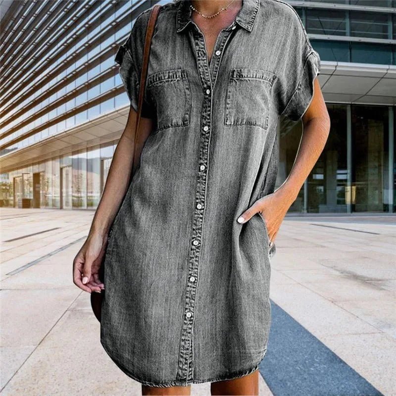 Robe Chemise en Jean Harper – Élégante, Pratique, et Prête pour Tout - Verona Botique