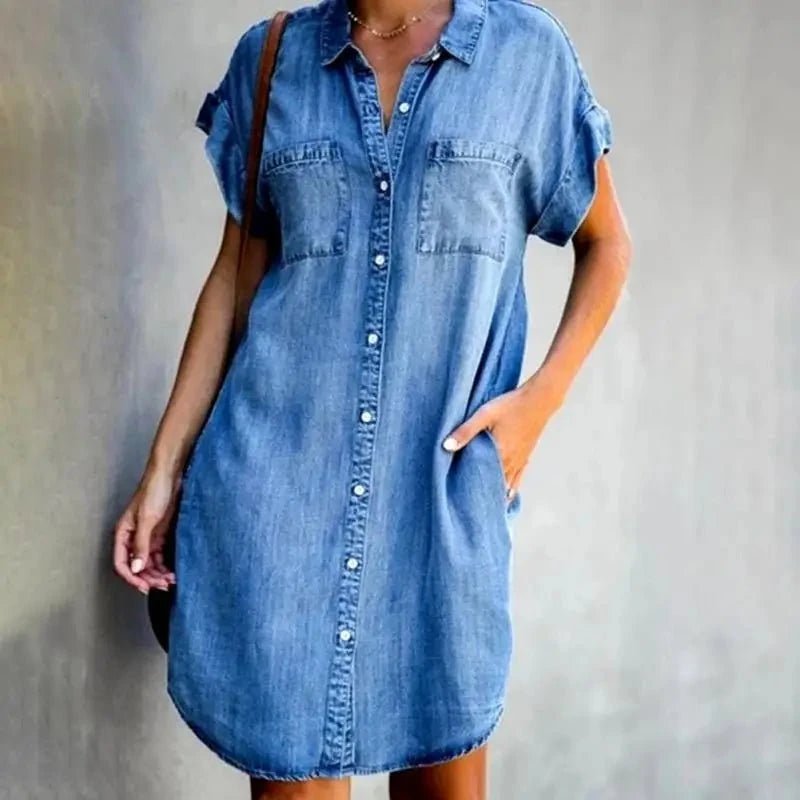 Robe Chemise en Jean Harper – Élégante, Pratique, et Prête pour Tout - Verona Botique