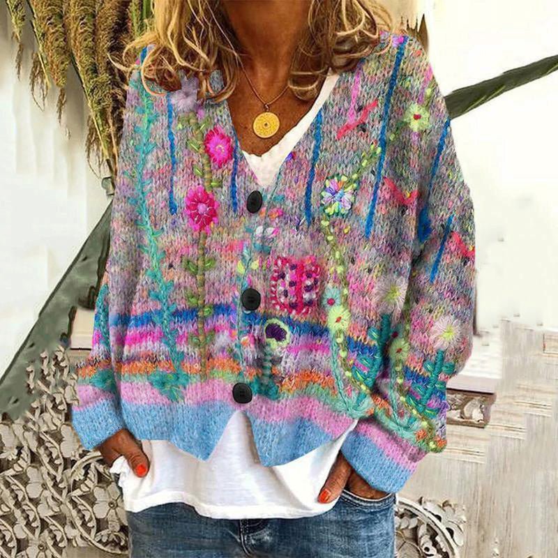 Alessia™ – Cardigan bohème brodé
