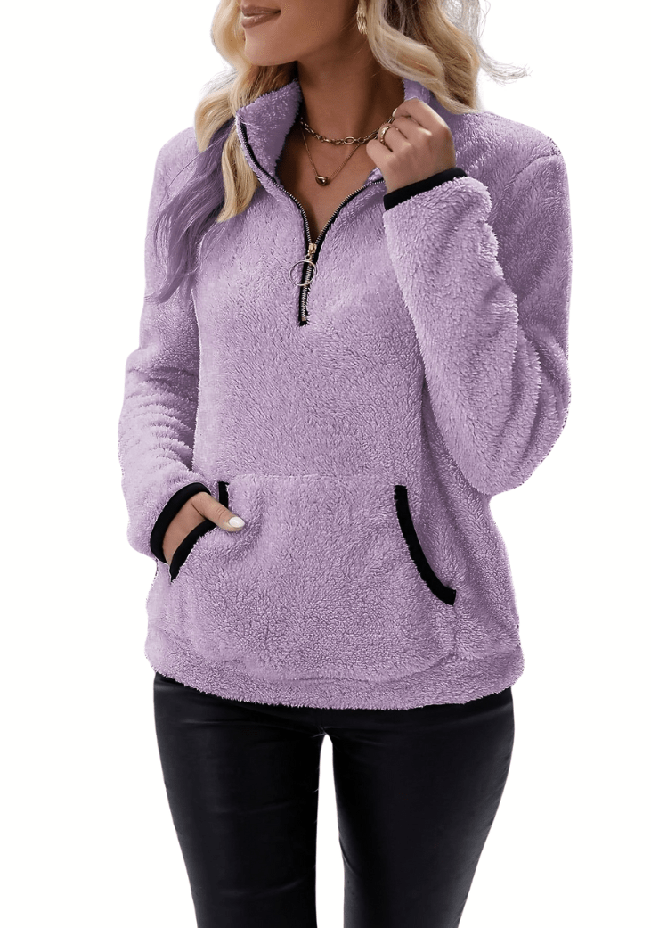Rosely | Sweatshirt en Polaire Borg à Demi - Zip - Verona Botique