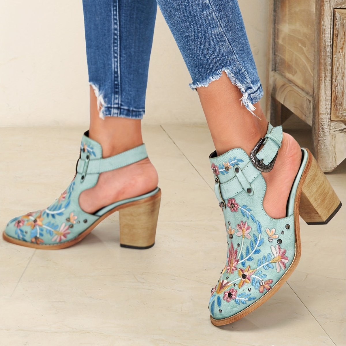 Rosine | Bottines À Fleurs Vintage - Verona Botique