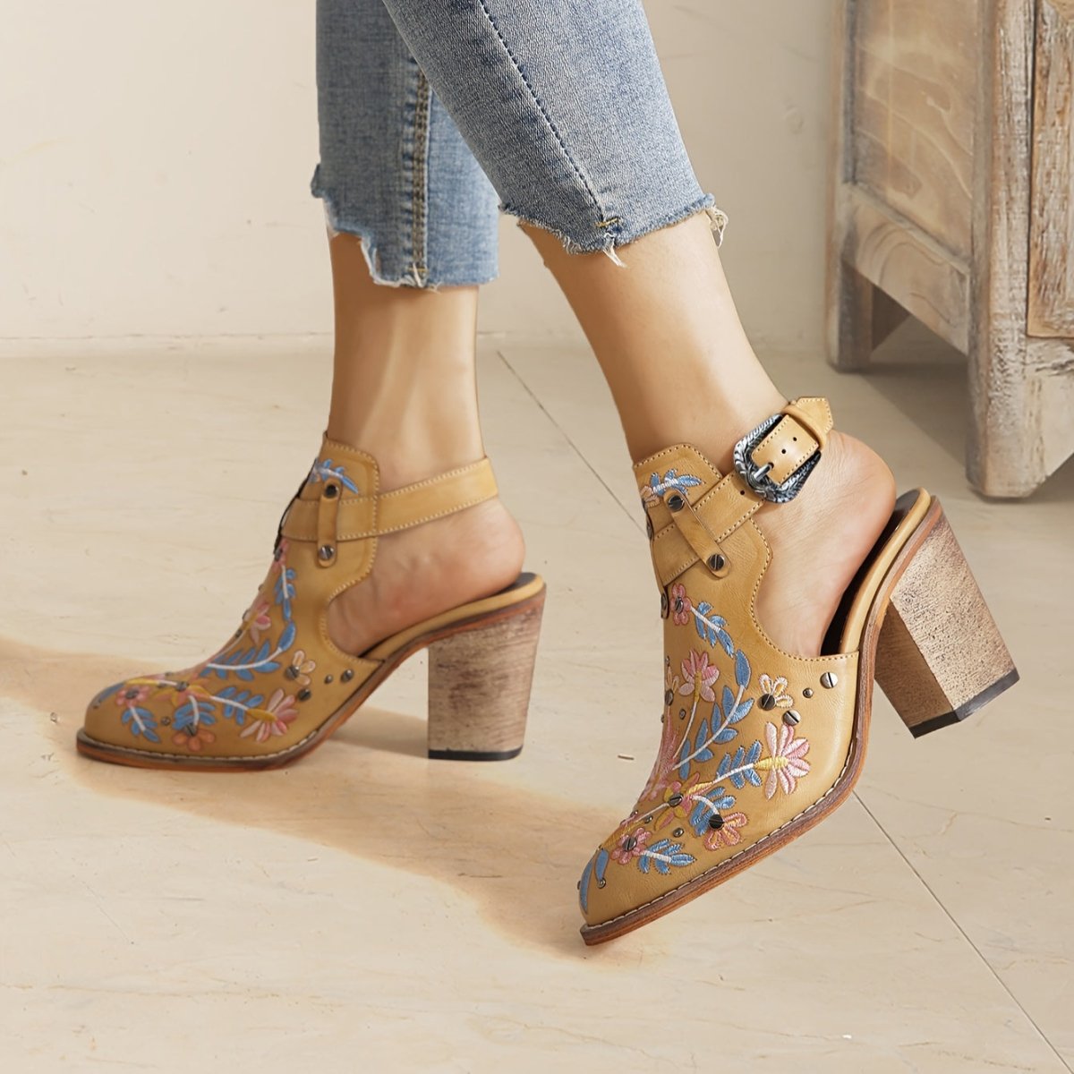 Rosine | Bottines À Fleurs Vintage - Verona Botique