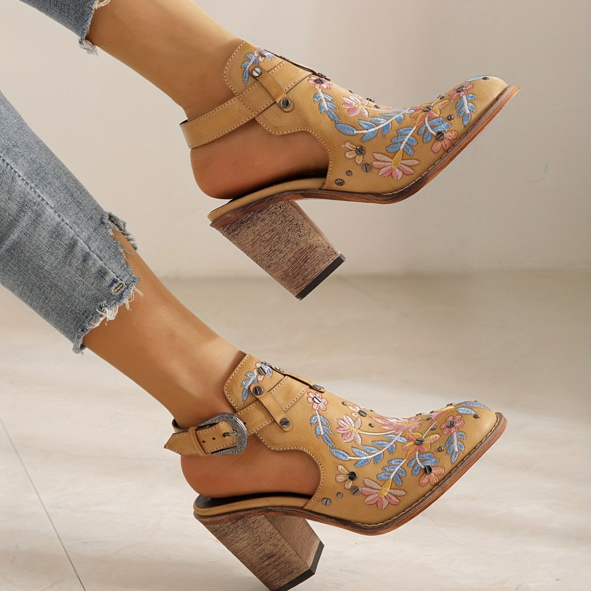 Rosine | Bottines À Fleurs Vintage - Verona Botique