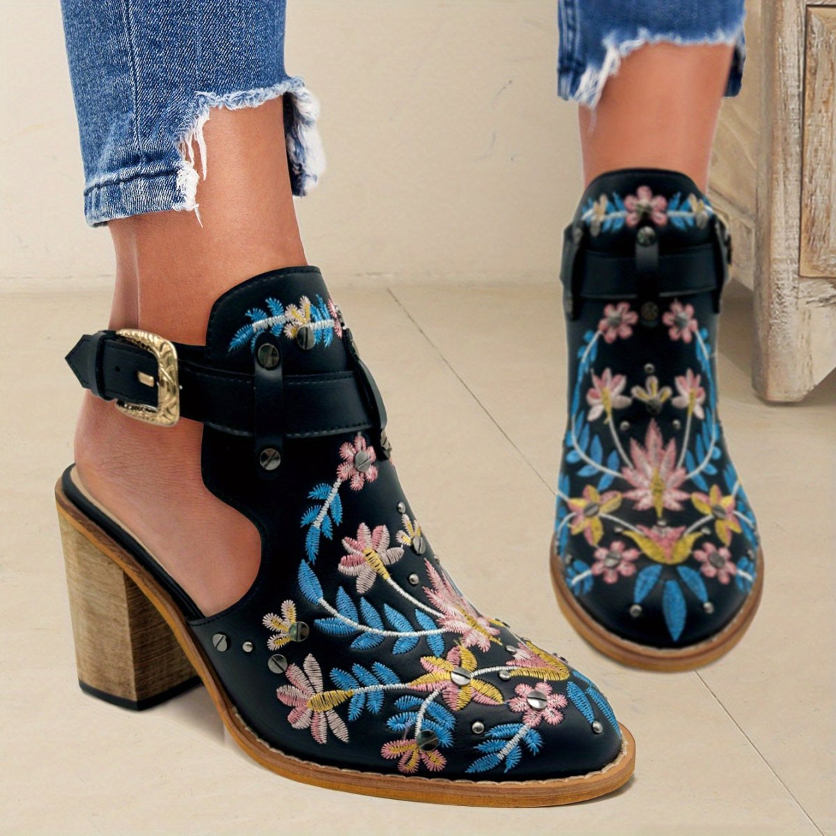 Rosine | Bottines À Fleurs Vintage - Verona Botique