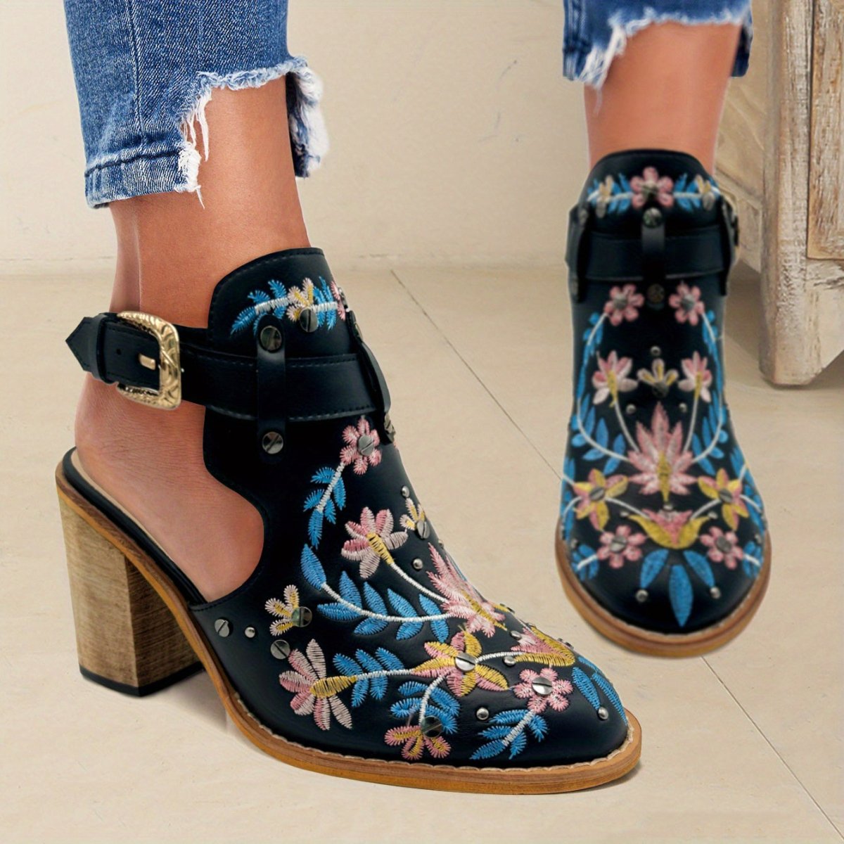 Rosine | Bottines À Fleurs Vintage - Verona Botique