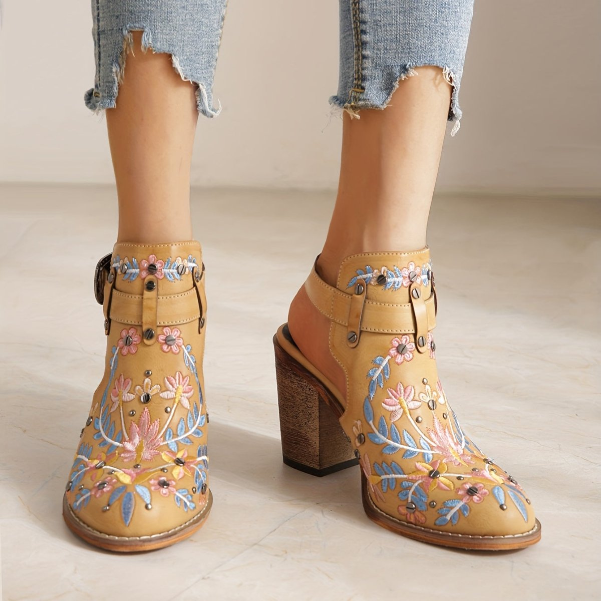 Rosine | Bottines À Fleurs Vintage - Verona Botique