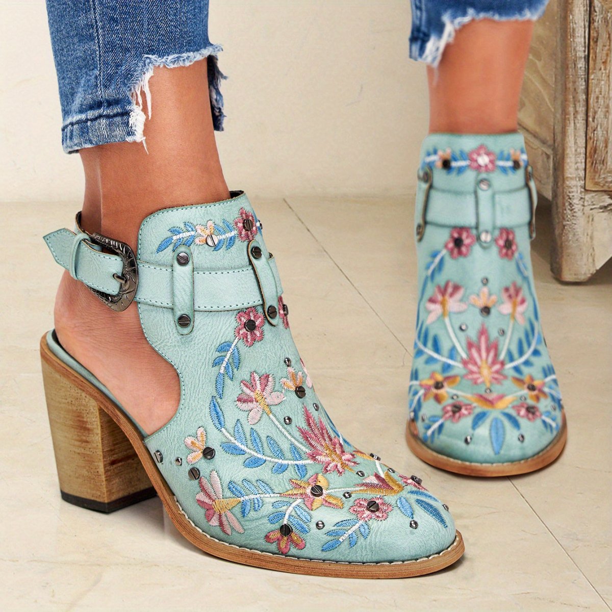 Rosine | Bottines À Fleurs Vintage - Verona Botique