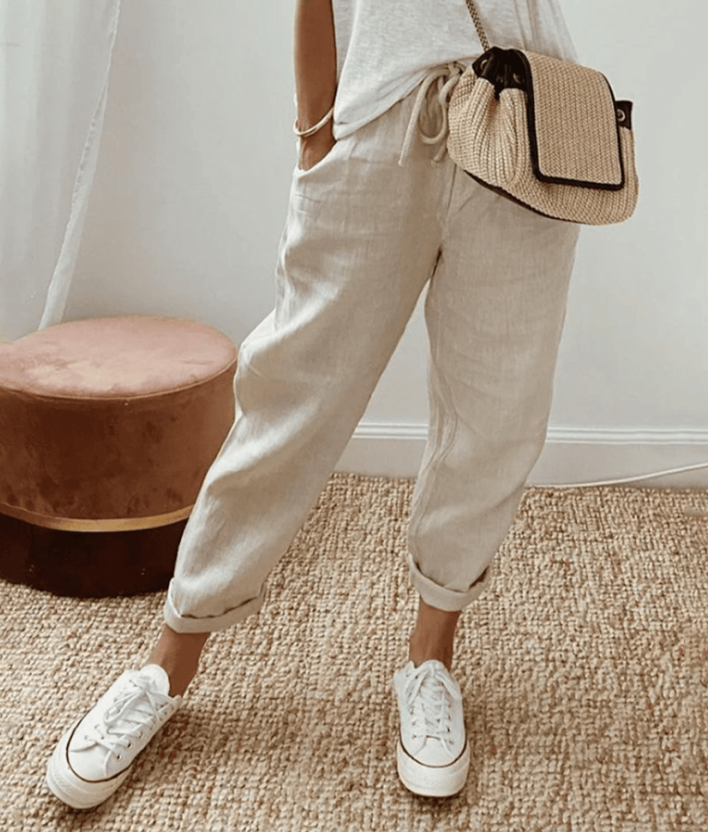 Sandrine | Pantalon élégant en coton - lin 1+1 GRATUIT - Verona Botique