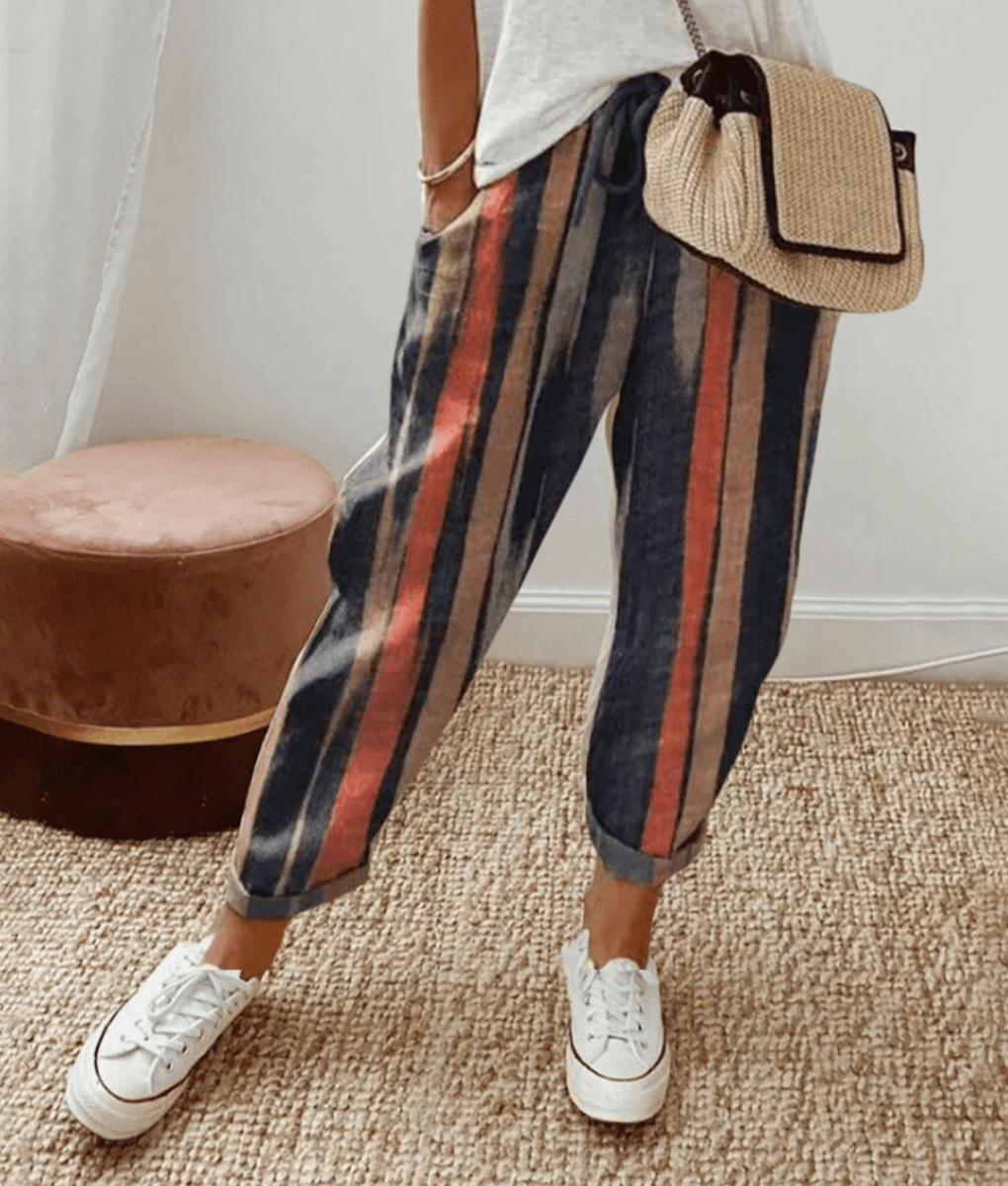 Sandrine | Pantalon élégant en coton - lin 1+1 GRATUIT - Verona Botique