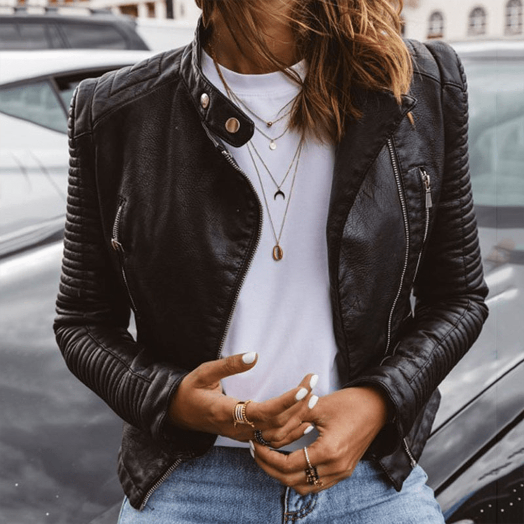 Santana | Veste En Cuir Véritable - Verona Botique