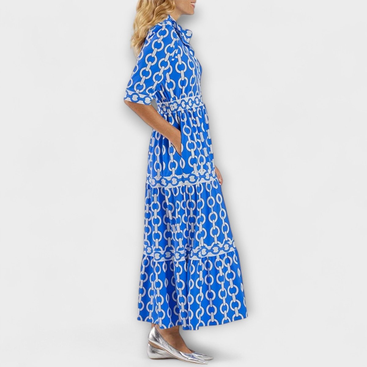 Shea | Robe Midi À Motif Chaîne - Verona Botique