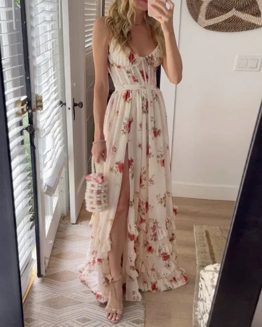 Solenne | Robe Fleurie Élégante - Verona Botique