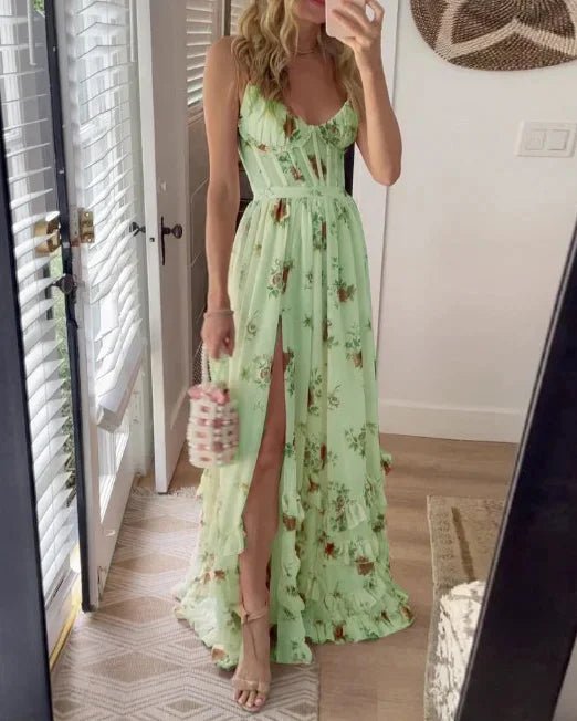 Solenne | Robe Fleurie Élégante - Verona Botique