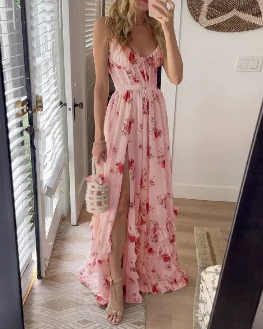 Solenne | Robe Fleurie Élégante - Verona Botique