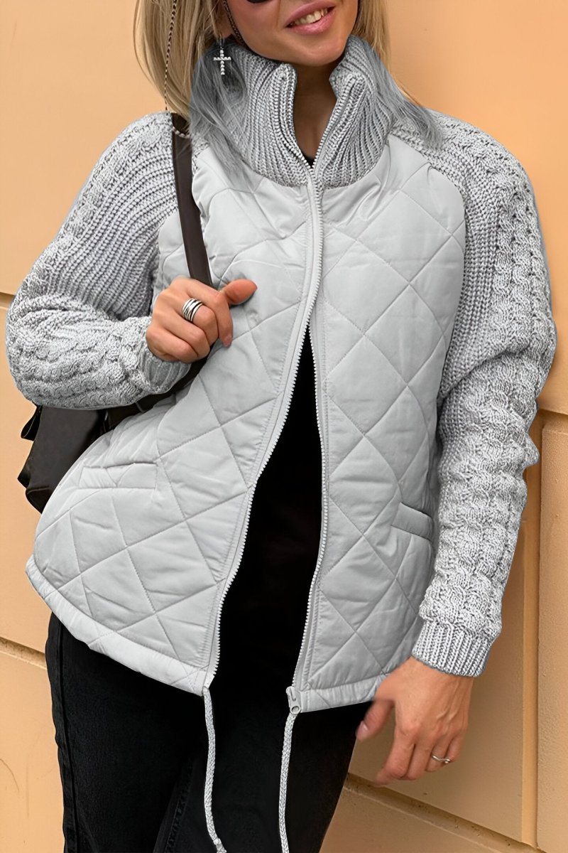 Therese | Veste Zippée en Maille Patchwork - Verona Botique