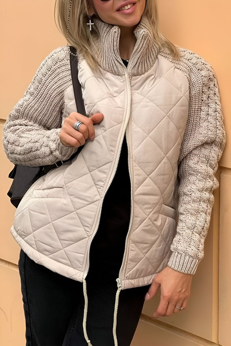 Therese | Veste Zippée en Maille Patchwork - Verona Botique