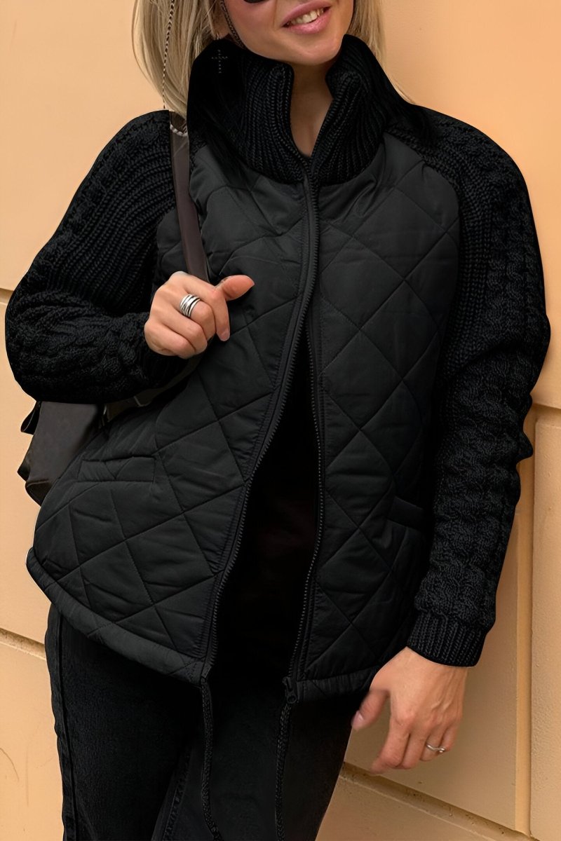 Therese | Veste Zippée en Maille Patchwork - Verona Botique