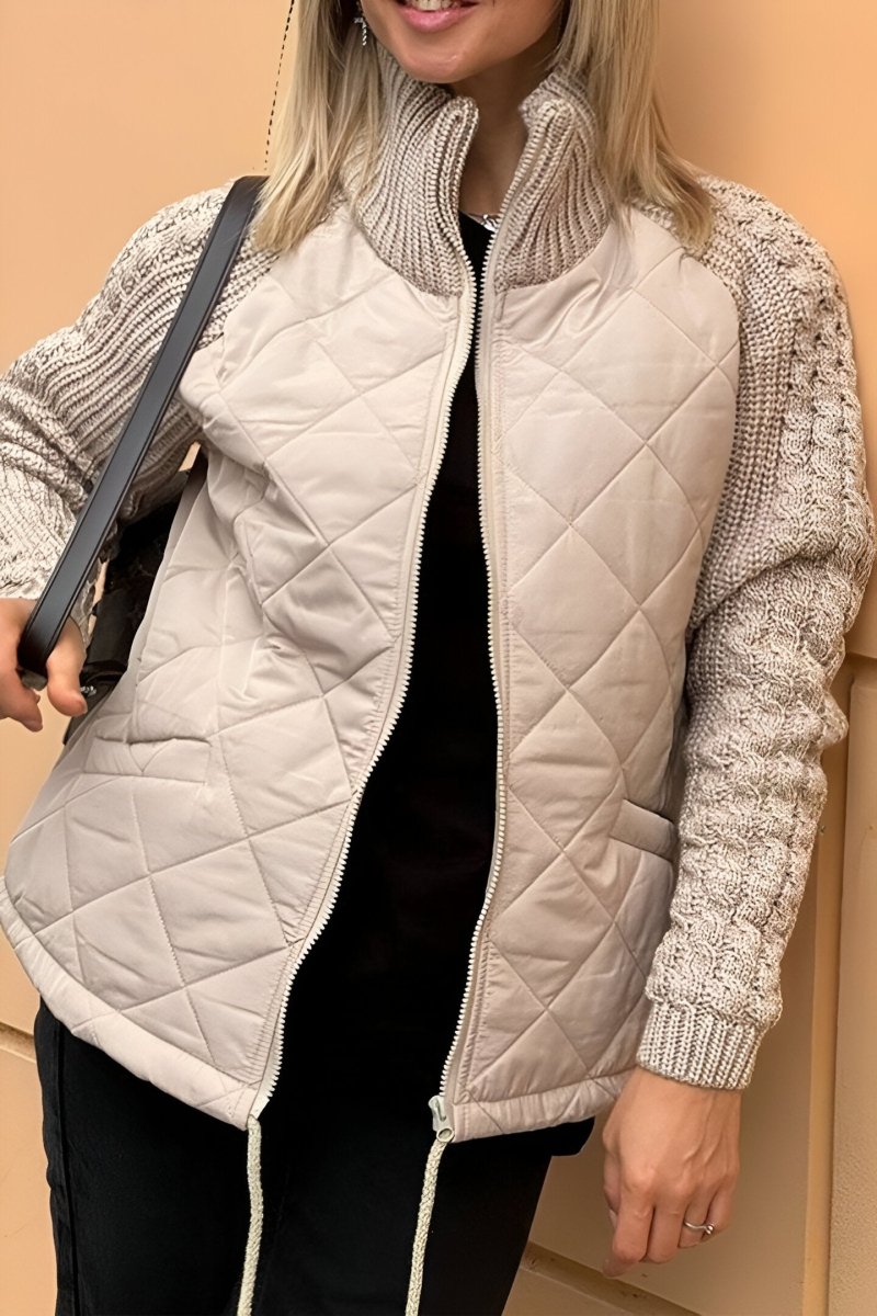 Therese | Veste Zippée en Maille Patchwork - Verona Botique