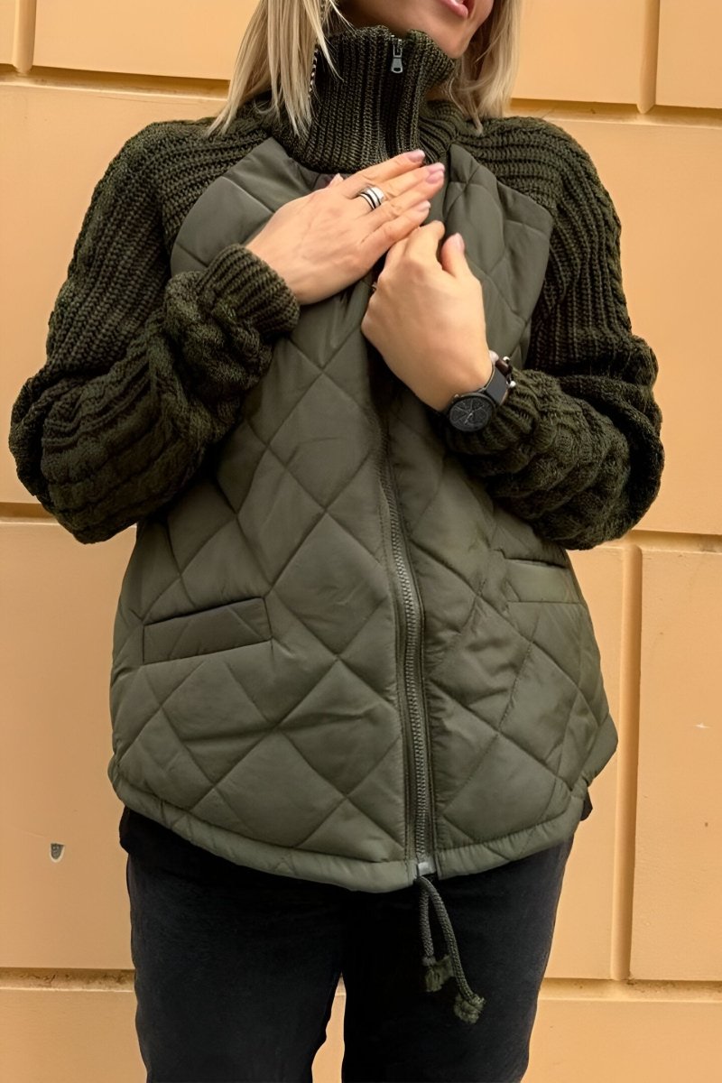 Therese | Veste Zippée en Maille Patchwork - Verona Botique